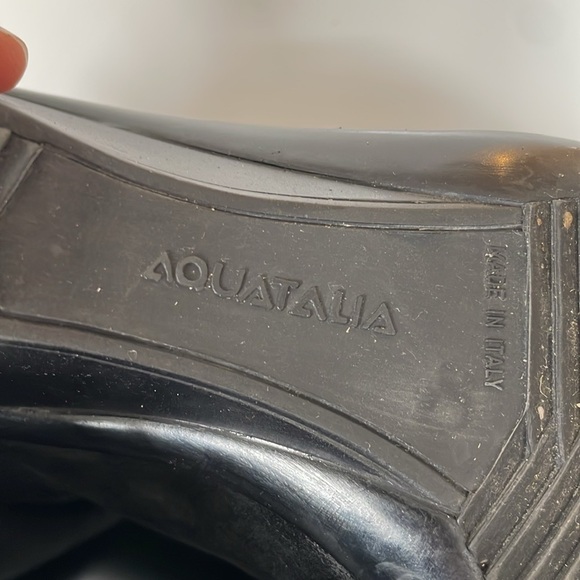 Aquatalia black waterproof suede wedge heel booties size 6 - Picture 9 of 10